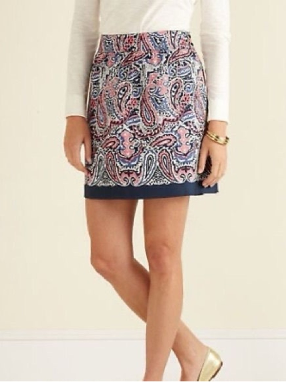 Vineyard Vines CeeZee Silk Paisley Skirt